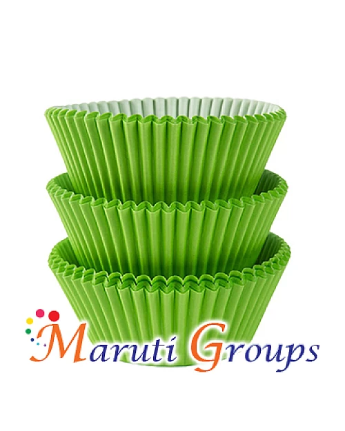 100pc Cupcake Paper / Cupcake Wrapper - Green, Size: 8cm / Number 8