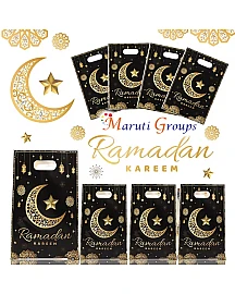 10pcs Ramadan Kareem Gift Bags – Black & Gold Loot Bags (25cm x 16.5cm)