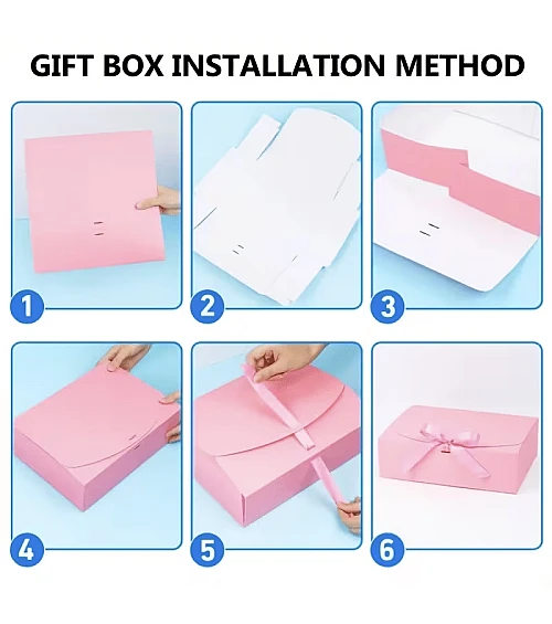 6pcs Eid Mubarak Hot Stamping Gift Box Set – Black & White (26.97 x 19.76 x 7.98cm)