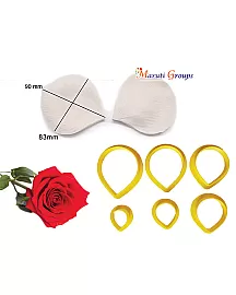 Rose Veiner Flower Silicone Mould & Cutters 