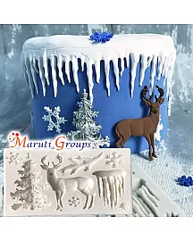 Christmas Theme Silicone Mold, 3D Deer, Snowflake, Elk, Christmas Tree 