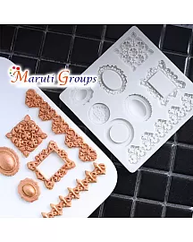 Photo Frame Lace Mould, Vintage Mirror, Brooch