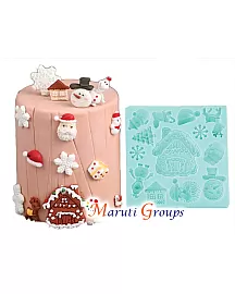 Santas Essentials Silicone Mould - Gingerbread House, Presents, Teddy Bear, Stockings, Chrismas Tree ,Elf Silicone Mould