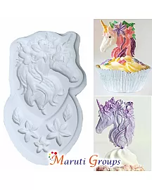 Unicorn with Flowers Silicone Mould