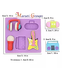 Music Theme Silicone Mould - Headset, Radio, Guitar, Microphone