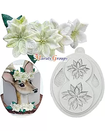 Poinsettia Flower & leaves Silicone Mould