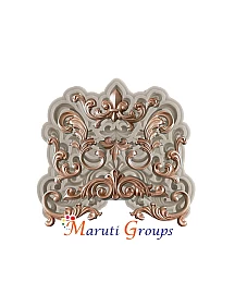 Big Relief Border Scroll Brooch Silicone Mould 