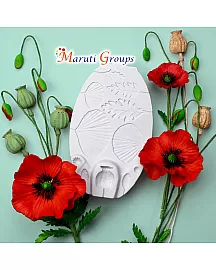 Poppy Flowers And Leaves Silicone Mould