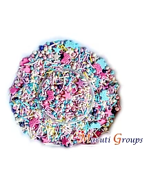 Assorted Valentines Love Potion Sprinkles - 100g - Pearl Balls / Butterfly - Colours: Light Blue, Pink, Yellow, White 