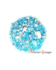 Assorted Baby Boy Mix  Sprinkles - 100g - Baby Feet and Hands - Pearl Balls  - Colours: Light Blue, Dark Blue ,Gold and White  