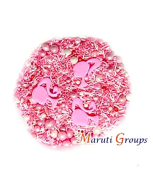 Assorted Barbie Sprinkles - 100g - Barbie Logo - Pearl Balls  - Colours: Pink ,Dark Pink and White  