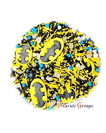 Assorted Batman Sprinkles - 100g - Batman Logo - Pearl Balls - Colours: Blue ,Black , Gold and White  - Crystals
