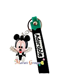 Baby Mickey Mouse Keyring - 3D Keyring (Black, 5.3cm x 4cm)