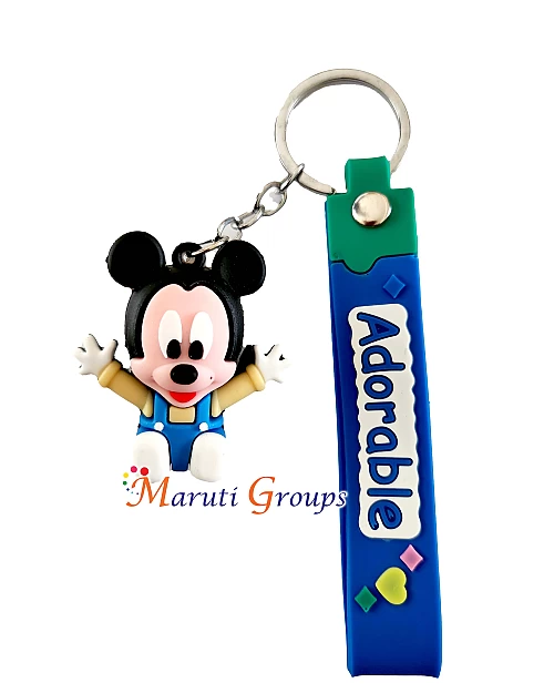 Baby Mickey Mouse Keyring - 3D Keyring (Baby Blue, 5.3cm x 4cm)