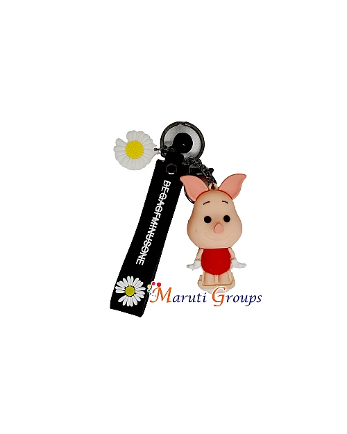 Piglet 3D Keychain / Keyring with Wristlet