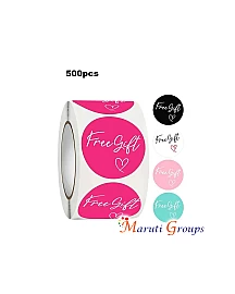 500pcs Free Gift Letters Labels Sticker Stationery Supplies Pink Thank You Sticker for Small Business Package Card 1 inch