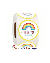 1pc Roll / 500pcs Thank You Sticker Labels For Baking Packaging, Wedding Gifts Decor, Jar, Storage Box, Canister