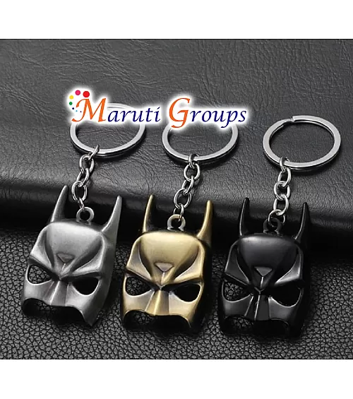 Batman 3D Keychain / Keyring – Metal Steel Brown Color Batman Mask