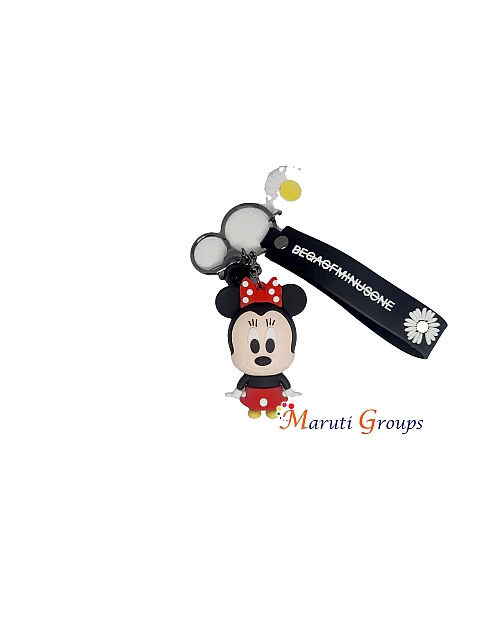 Minnie Mouse with Wristlet - 3D Keyring / Keychain