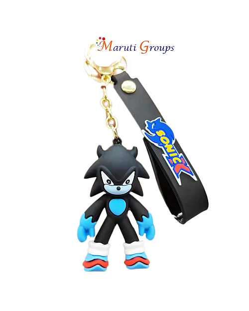 Sonic The Hedgehog Keyring – 3D Keyring (Black, Design 6)